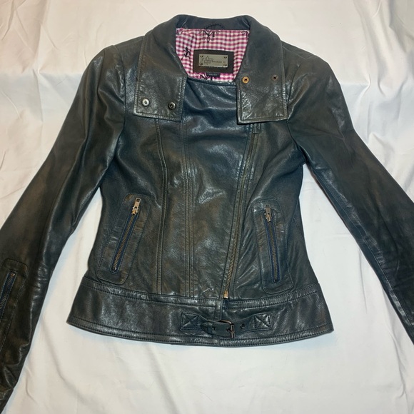 COPY - Stunning Mackage Lamb Leather Moto Biker Jacket - Picture 1 of 16